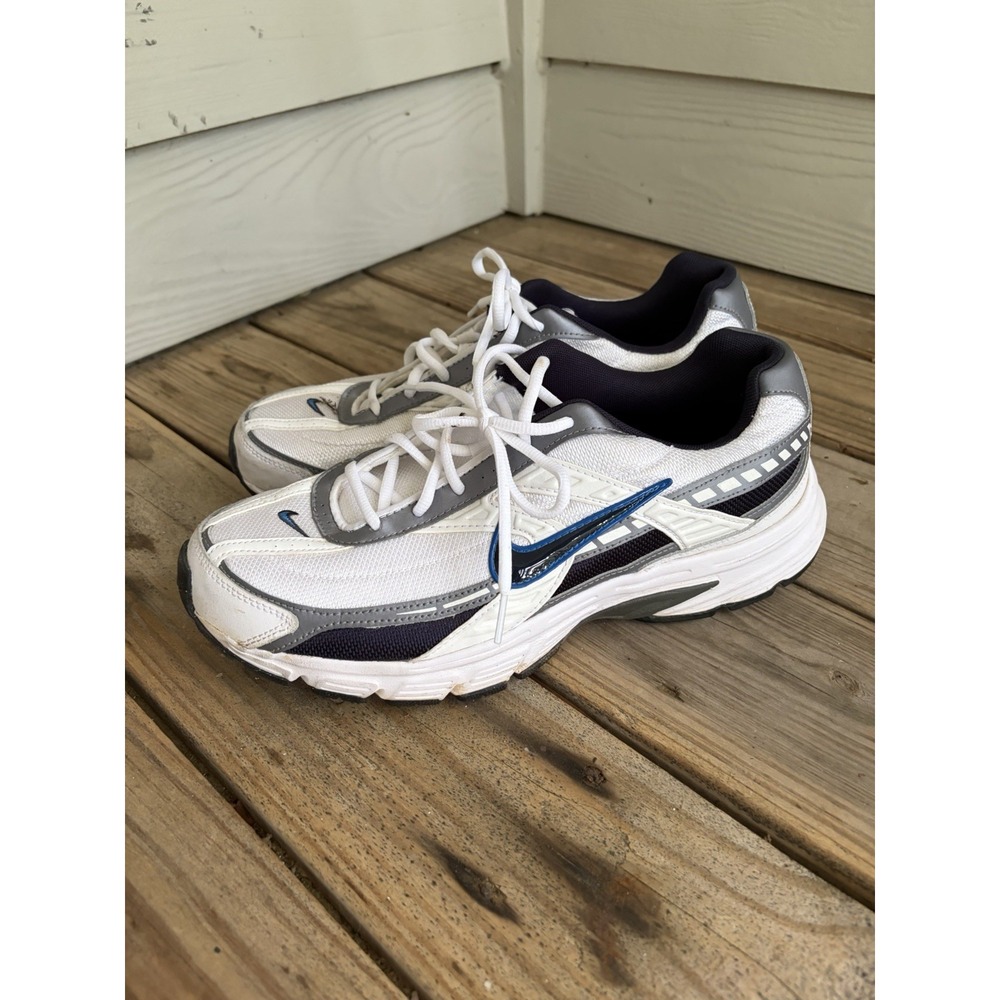 Nike Initiator Running Shoes White Black Silver Navy Men’s Size 11.5 Sneakers